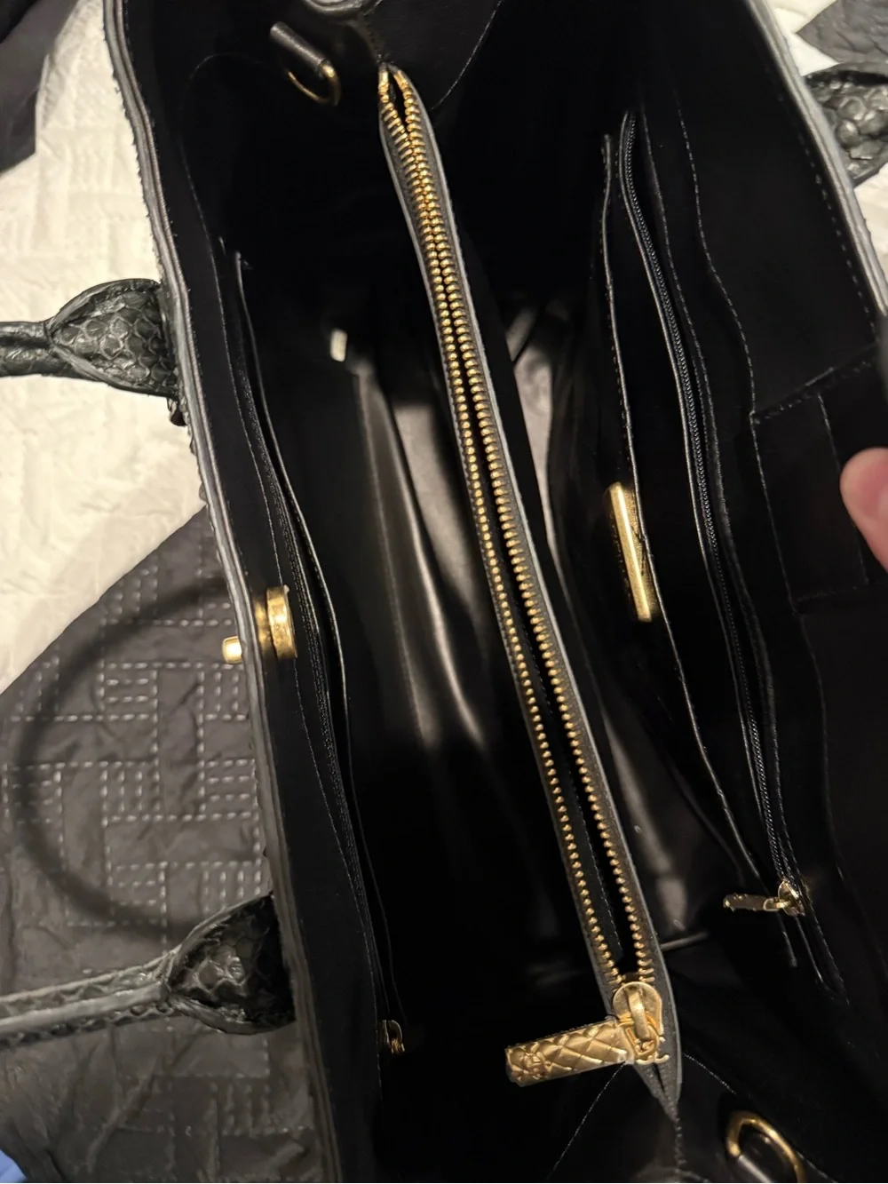 Chanel Dark Green Python Large Neo Executive Tote